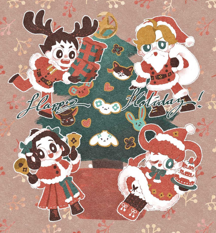 ryunosuke naruhodo, herlock sholmes, susato mikotoba, and iris wilson (ace attorney and 1 more) drawn by roly_poly_cat