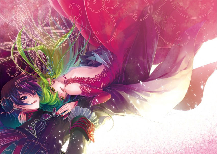 c.c. and lelouch vi britannia (code geass) drawn by minami_(apricot_tea)