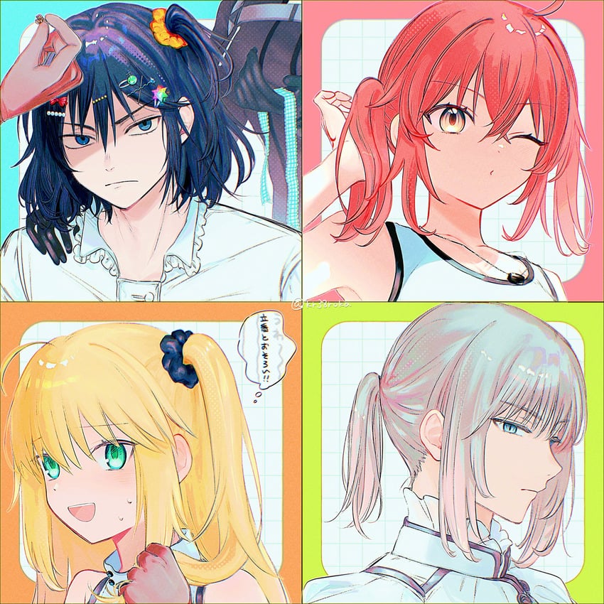 artoria pendragon, fujimaru ritsuka, artoria caster, and oberon (fate and 1 more) drawn by kr38roka