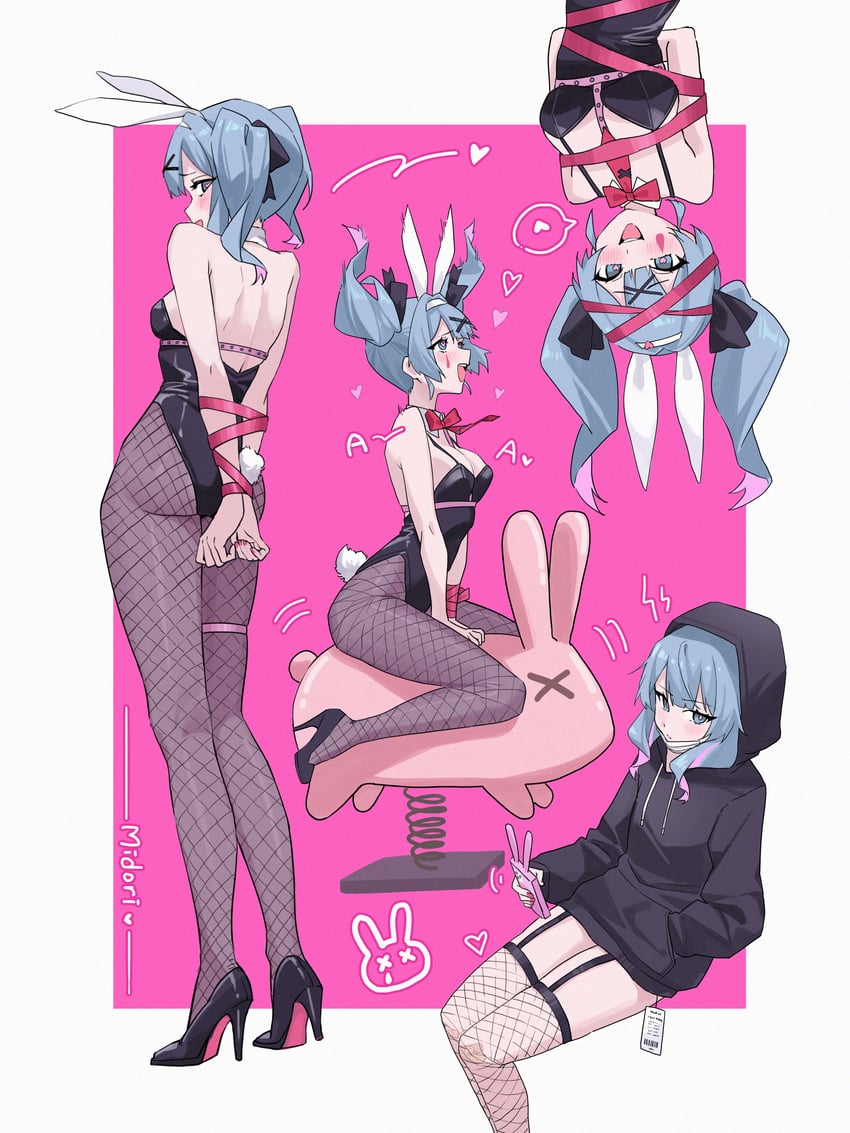 hatsune miku (vocaloid and 1 more) drawn by midori_fufu