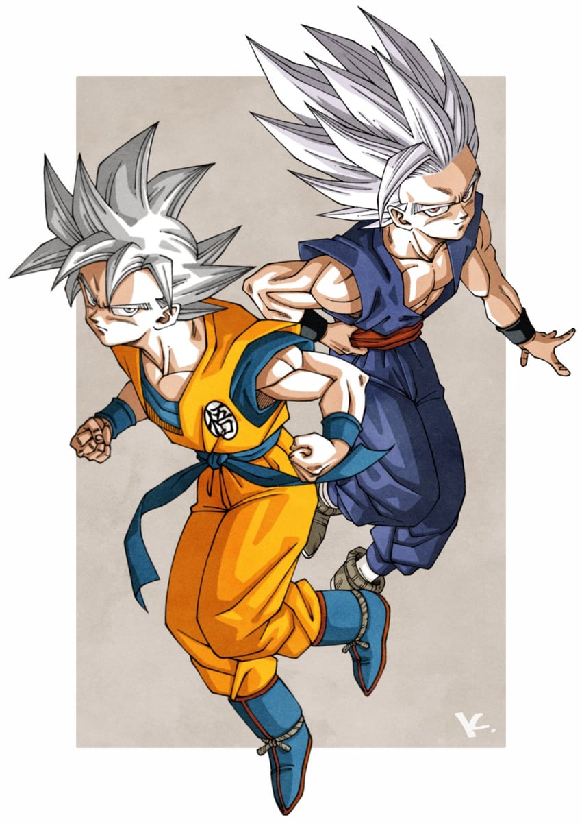 son goku, son gohan, and gohan beast (dragon ball and 2 more) drawn by kakeru_(dbskakeru)