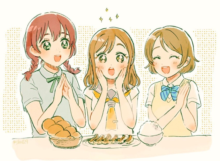 koizumi hanayo, kunikida hanamaru, and emma verde (love live! and 4 more) drawn by suzzy