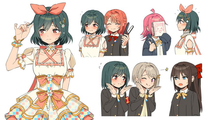 uehara ayumu, osaka shizuku, tennoji rina, nakasu kasumi, and mifune shioriko (love live! and 2 more) drawn by namgic