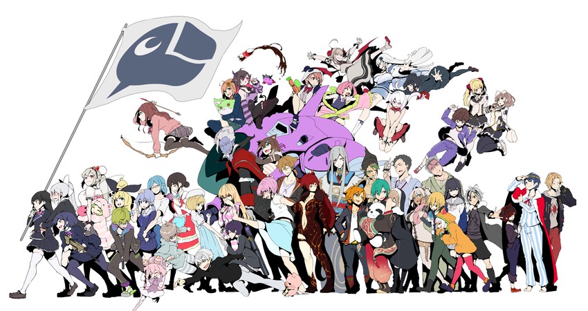 tsukino mito, makaino ririmu, higuchi kaede, shiina yuika, kuzuha, and 43 more (nijisanji and 1 more) drawn by hanazawa_suou