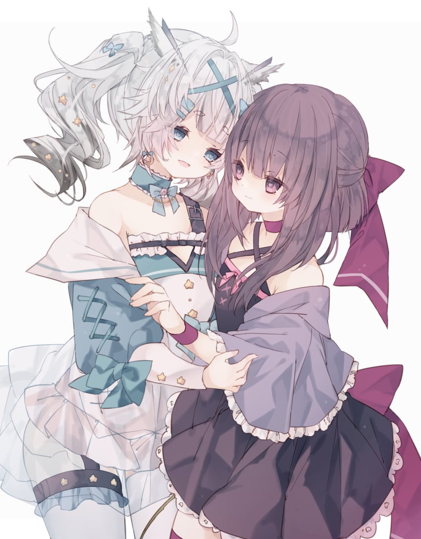 fallenshadow and mikazuki silvi (indie virtual youtuber) drawn by cxoxrxu
