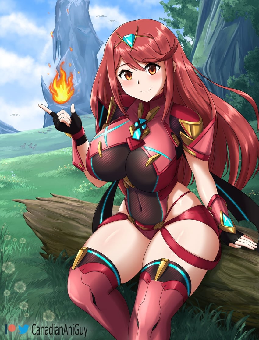pyra (xenoblade chronicles and 1 more) drawn by canadiananiguy
