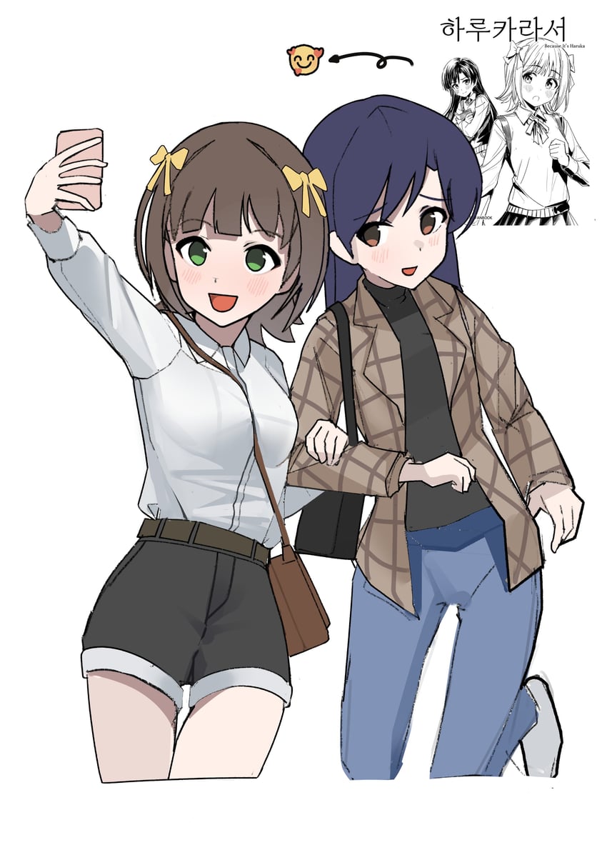 kisaragi chihaya and amami haruka (idolmaster and 2 more) drawn by bakawahitori and ch2haya_p