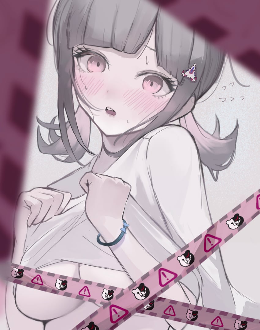 nanami chiaki and monokuma (danganronpa and 2 more) drawn by shiton_(2016sanhime)