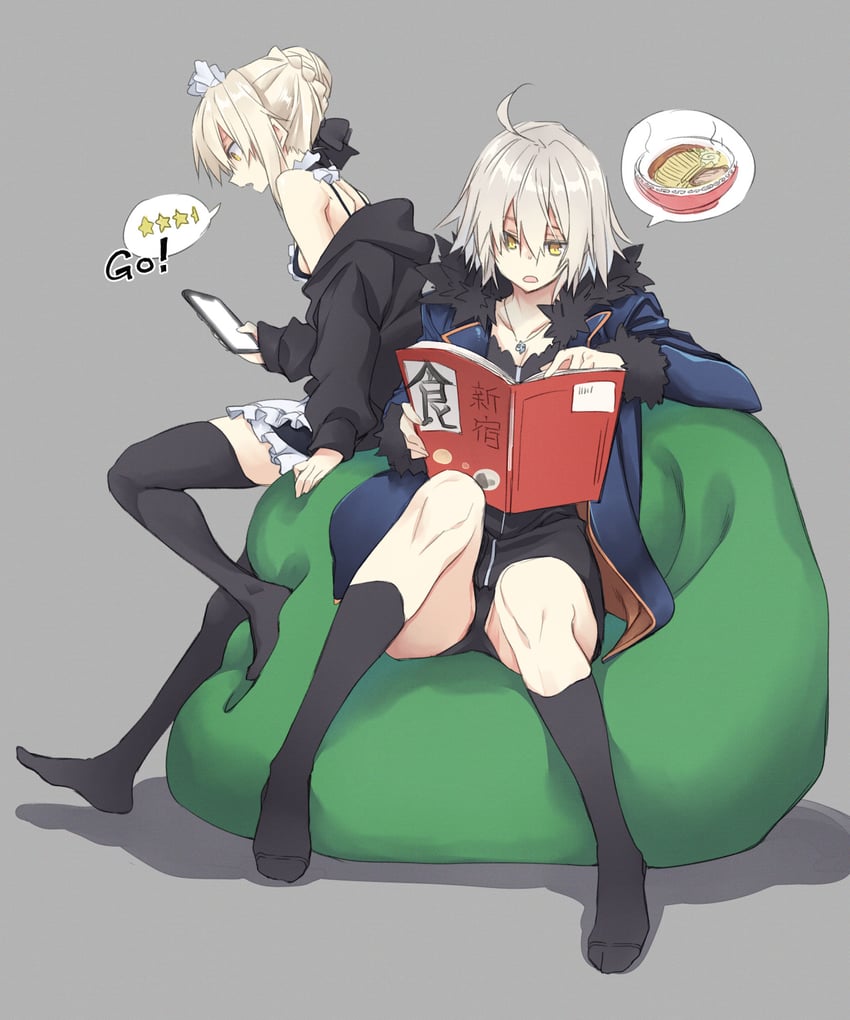 artoria pendragon, jeanne d'arc alter, and saber alter (fate and 1 more) drawn by 10mo