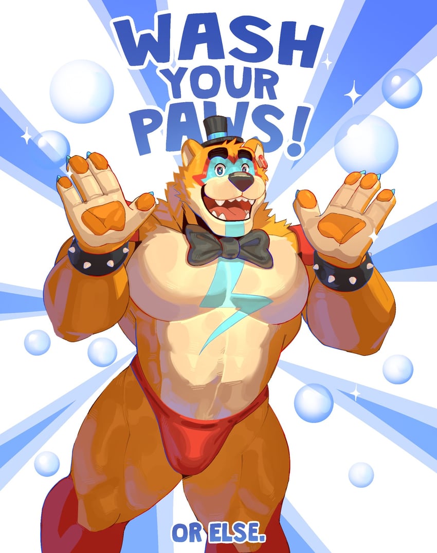 glamrock freddy (five nights at freddy's and 1 more) drawn by cliok_(megacilok)
