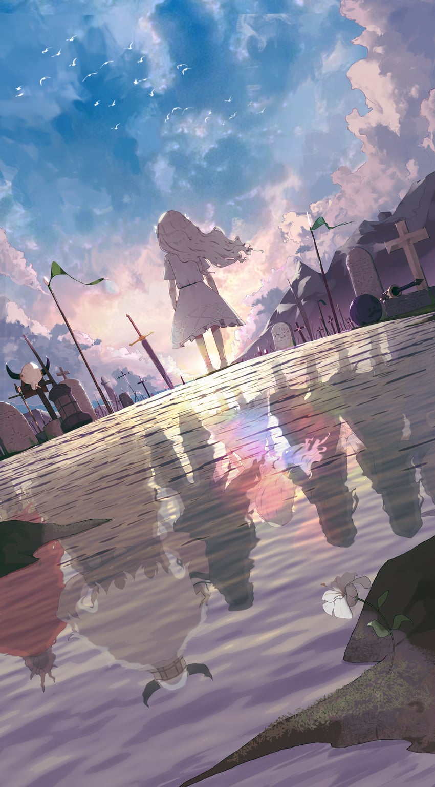 lily, umbral knight, ulv the mad knight, guardian siegrid, dark witch eleine, and 2 more (ender lilies quietus of the knights) drawn by ryeon_(naturesan)