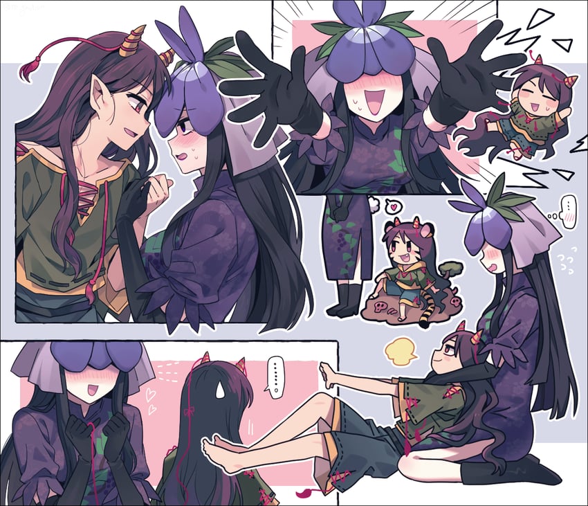 yomotsu hisami and nippaku zanmu (touhou) drawn by re_ghotion