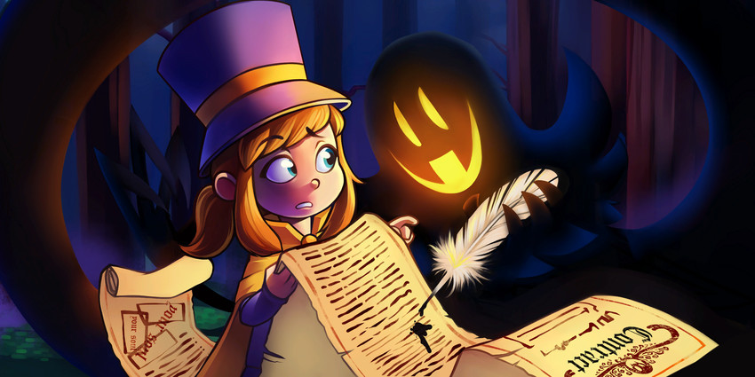 hat kid and snatcher (a hat in time) drawn by jenna_brown
