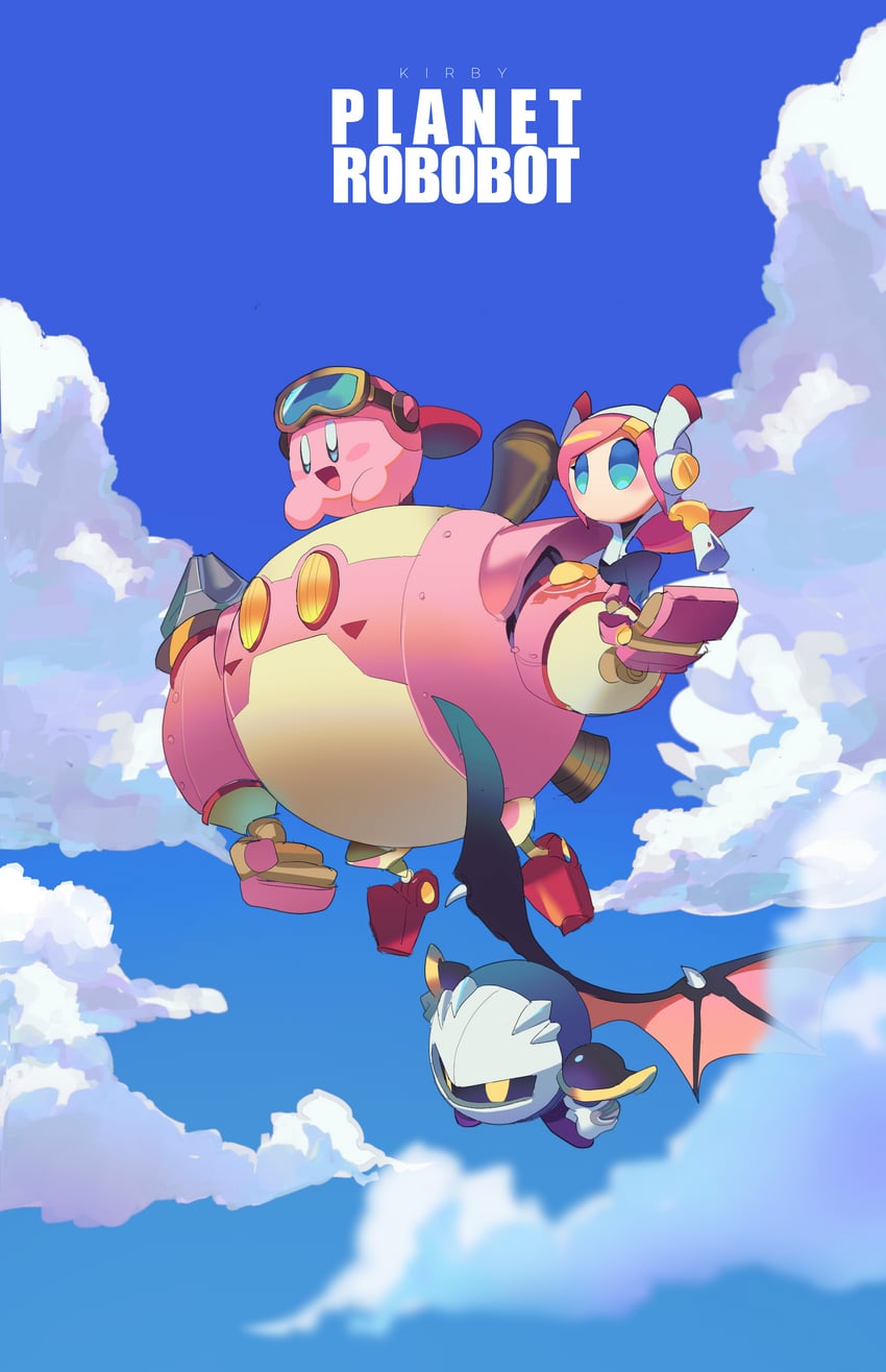 kirby, meta knight, susie, and robobot armor (kirby and 1 more) drawn by nt_26