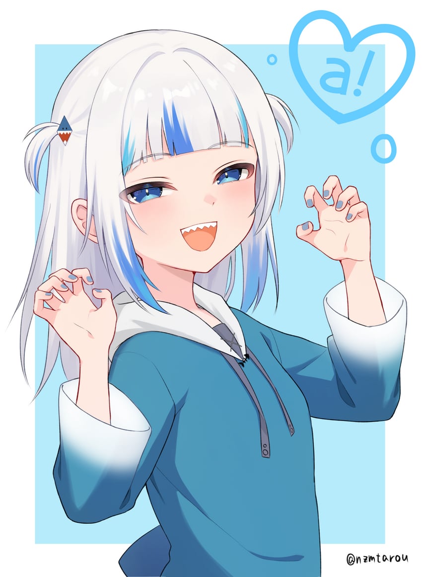 gawr gura (hololive and 1 more) drawn by nzmtarou