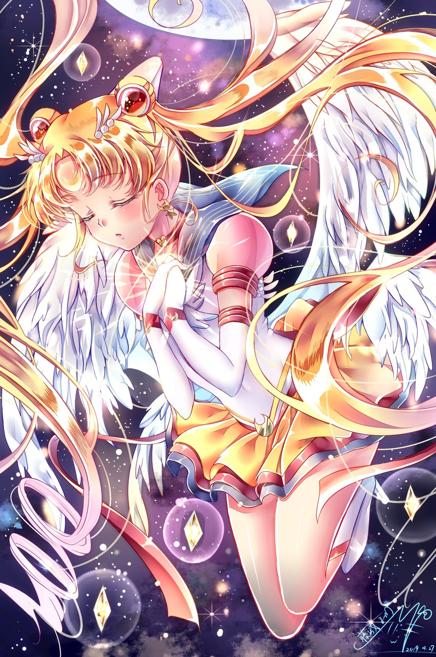 tsukino usagi, sailor moon, and eternal sailor moon (bishoujo senshi sailor moon and 1 more) drawn by touki_matsuri