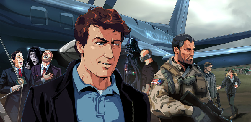 darth vader, t-800, arnold schwarzenegger, palpatine, patrick bateman, and 5 more (real life and 9 more) drawn by otaking