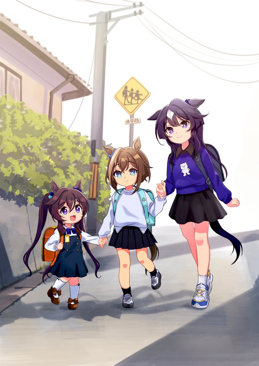 cheval grand, verxina, and vivlos (umamusume) drawn by moko39_takasora