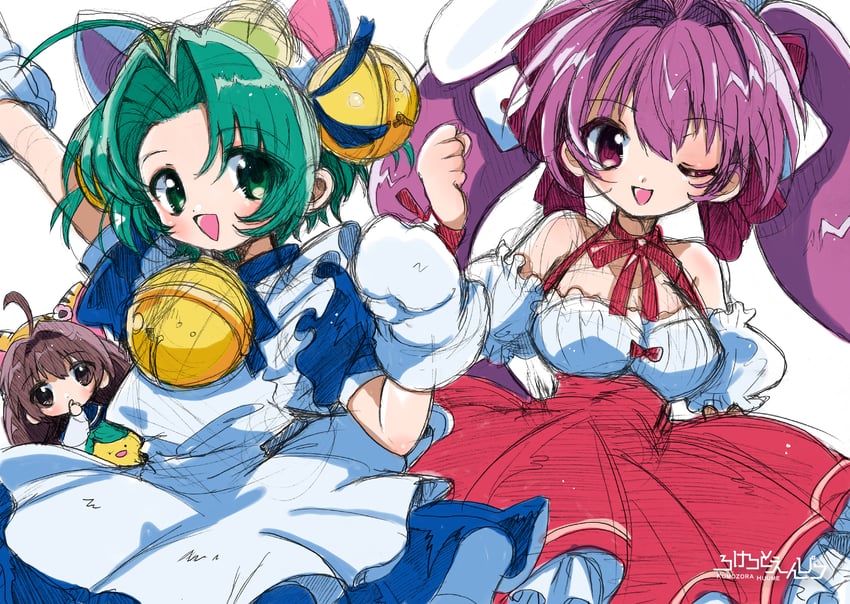 usada hikaru, dejiko, and puchiko (di gi charat) drawn by fuume_(huume0)