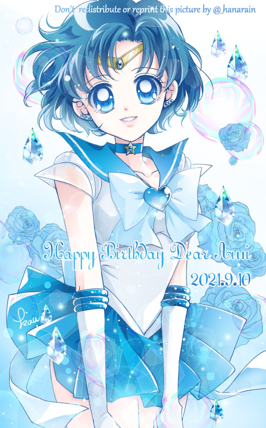mizuno ami, sailor mercury, and super sailor mercury (bishoujo senshi sailor moon and 1 more) drawn by sarashina_kau