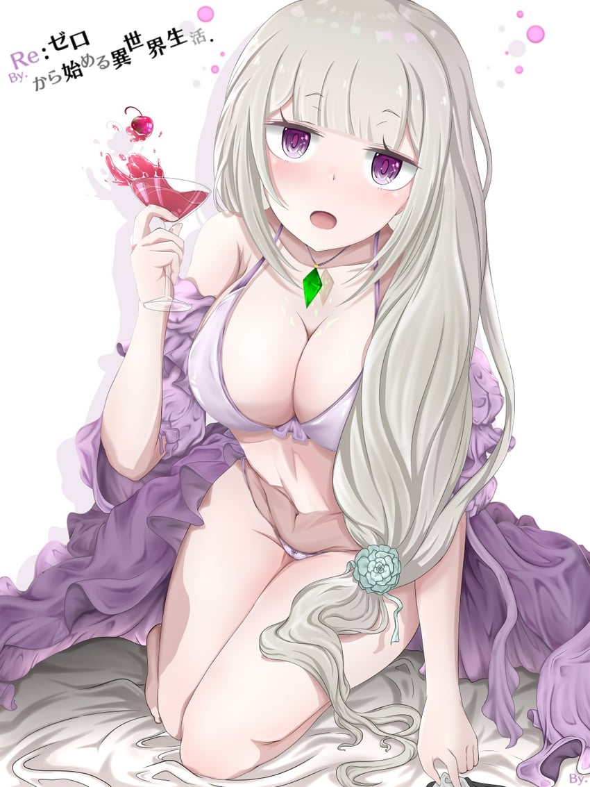 emilia (re:zero kara hajimeru isekai seikatsu) drawn by byeoljagga