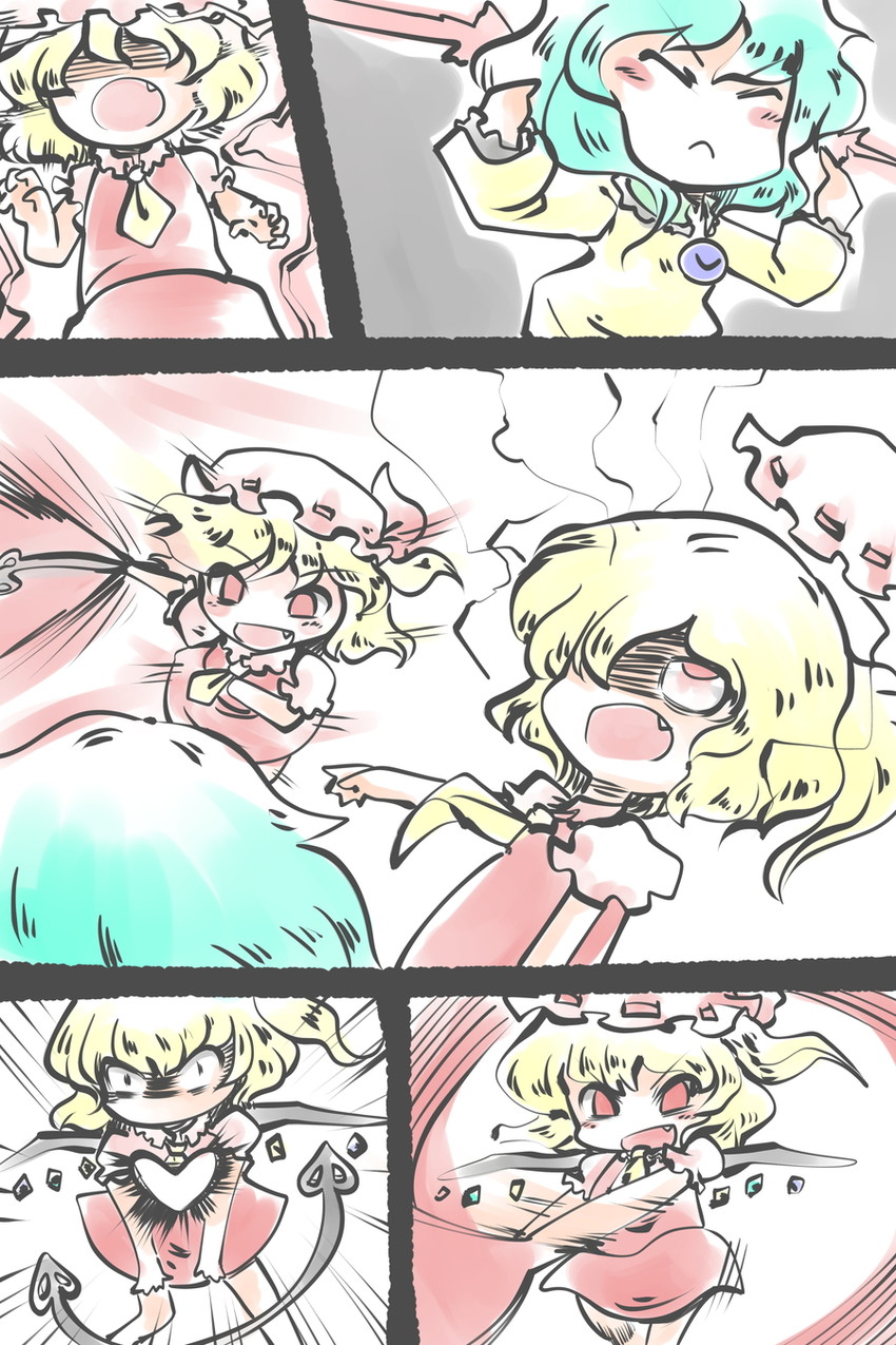 flandre scarlet and komeiji koishi (touhou) drawn by doku_corne