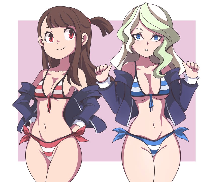 kagari atsuko and diana cavendish (little witch academia) drawn by abysswatchers