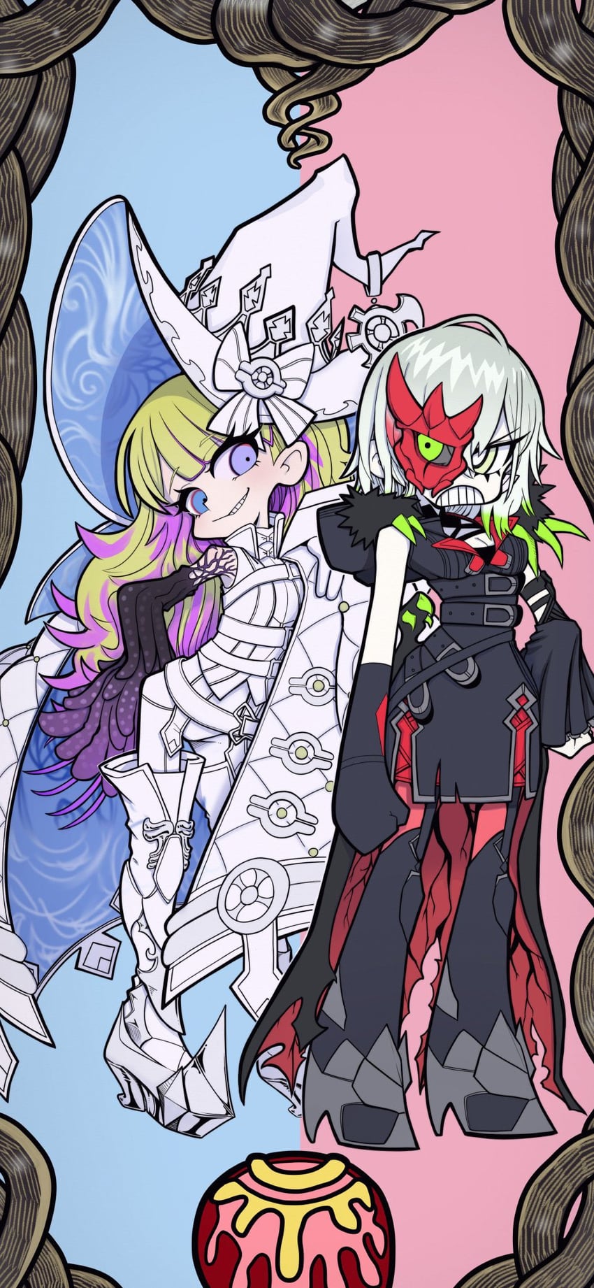diabellstar the black witch and diabellze the original sinkeeper (yu-gi-oh! and 1 more) drawn by yamasu_(tmy-0902)