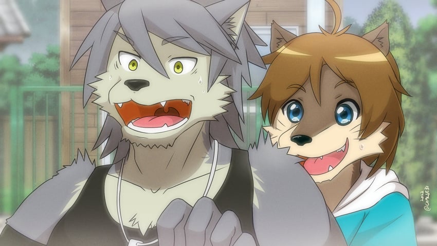 kouya aotsuki and shun kodori (morenatsu) drawn by chalse31