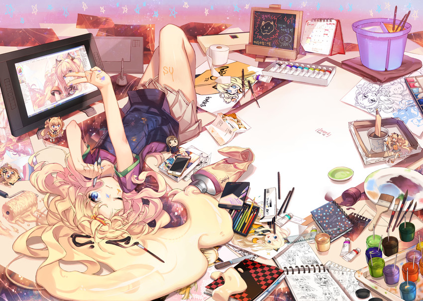 seeu and fungus (vocaloid and 2 more) drawn by sankyaku_tako