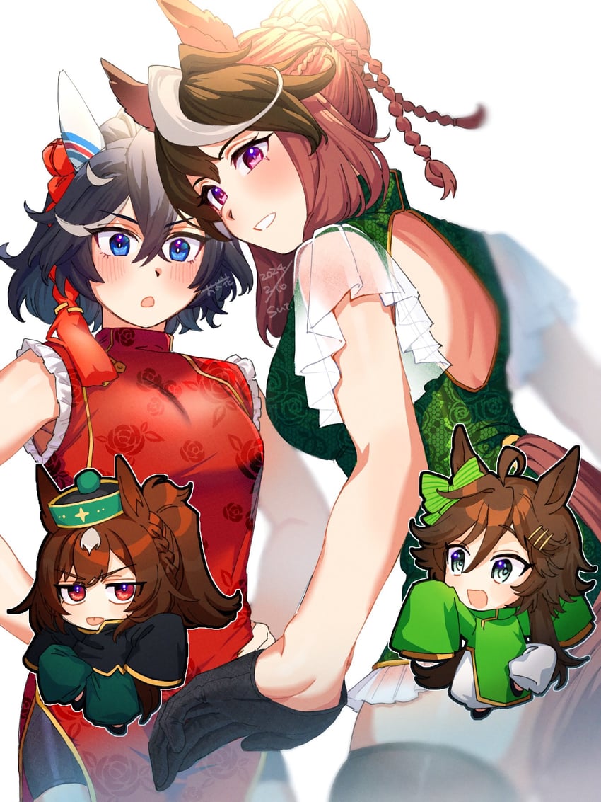 symboli rudolf, sirius symboli, mr. c.b., and katsuragi ace (umamusume) drawn by omotil