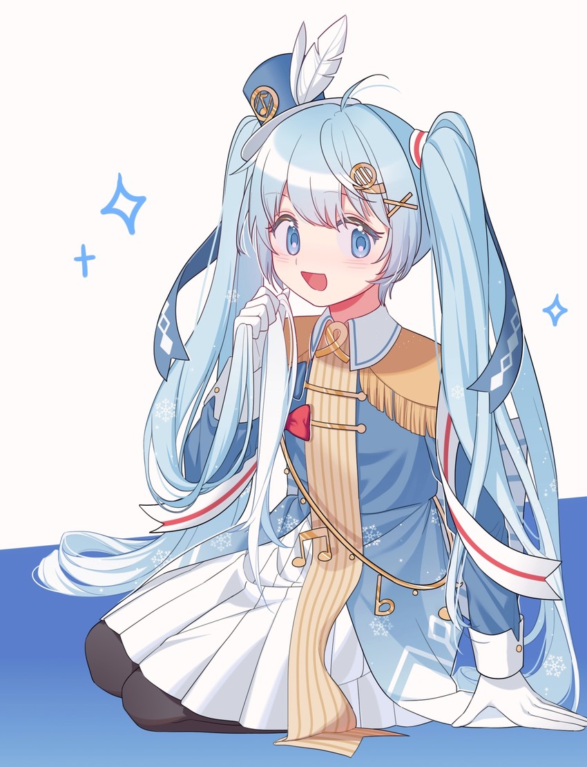 hatsune miku and yuki miku (vocaloid) drawn by hui_yan