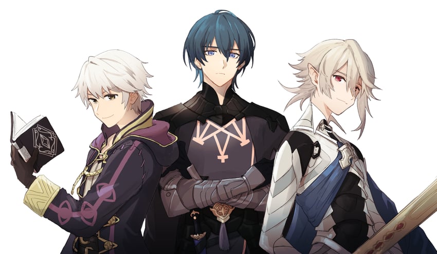 male byleth, male robin, and male corrin (fire emblem and 4 more) drawn by lumbbyz
