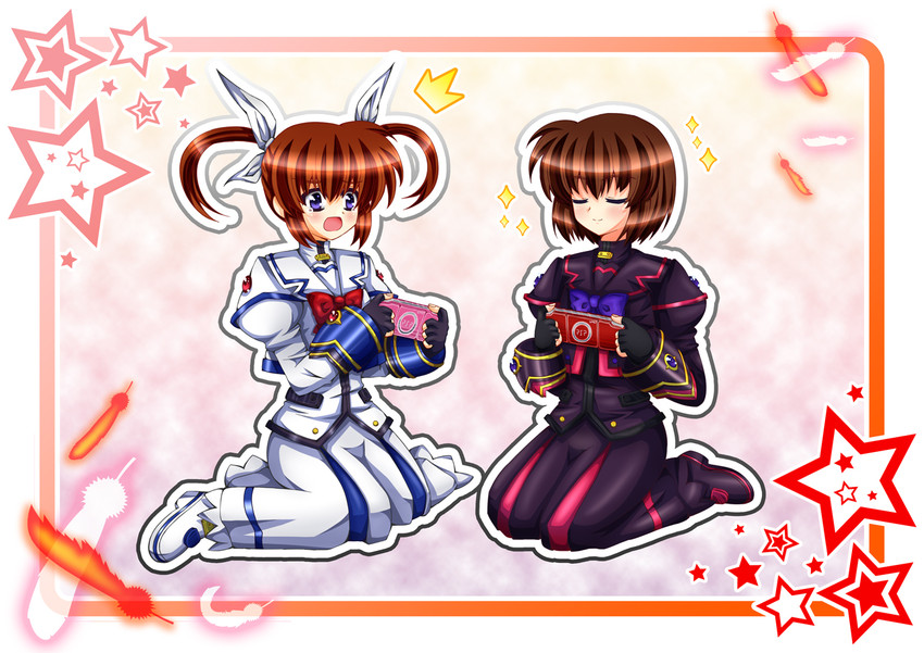 takamachi nanoha and stern the destructor (lyrical nanoha and 3 more) drawn by divinebuster12