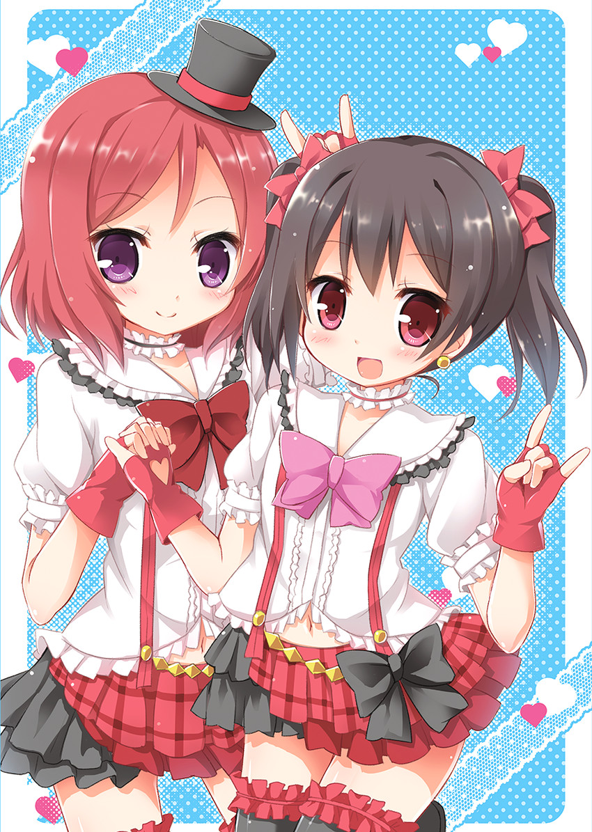 nishikino maki and yazawa nico (love live! and 1 more) drawn by karaage3