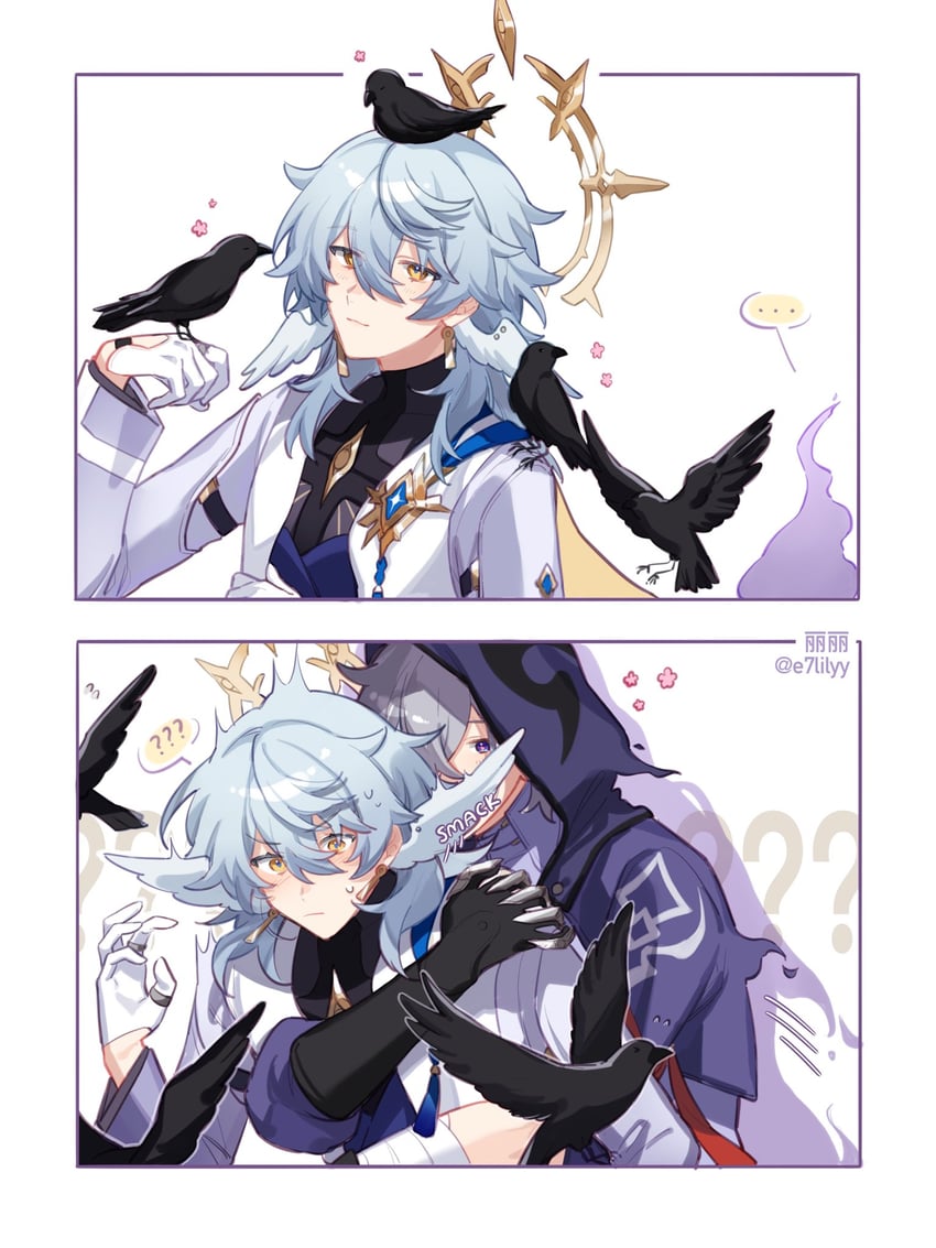 sunday and moze (honkai and 1 more) drawn by alkalilyy