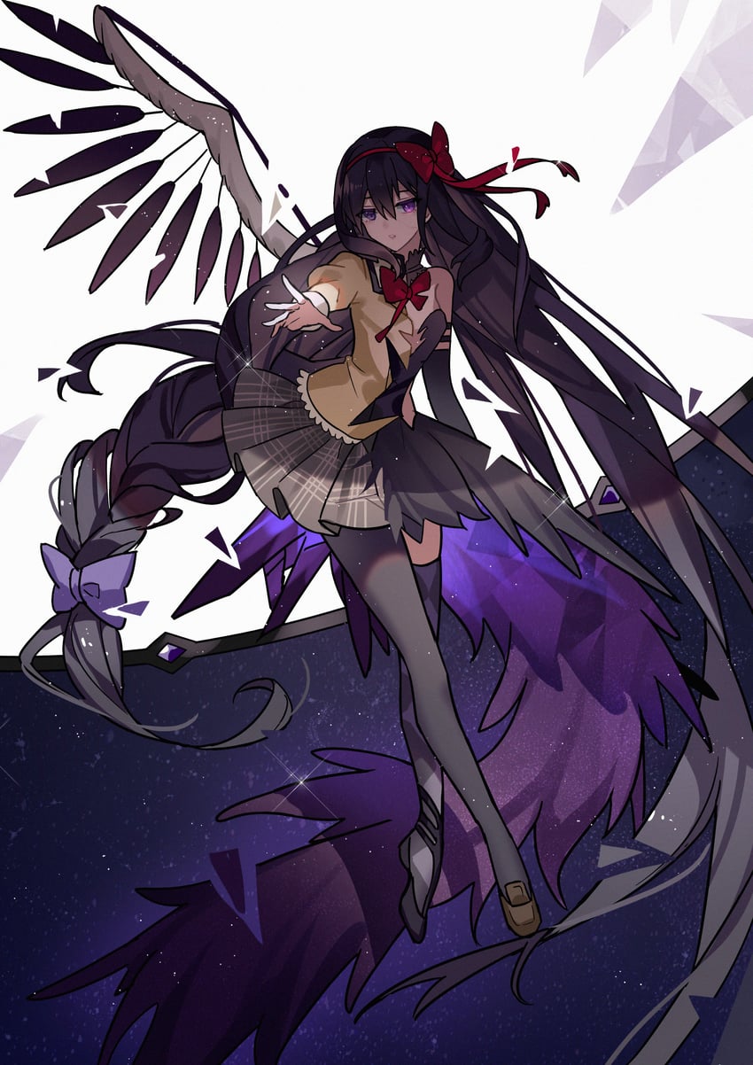 akemi homura and akuma homura (mahou shoujo madoka magica and 1 more) drawn by kazenemuri