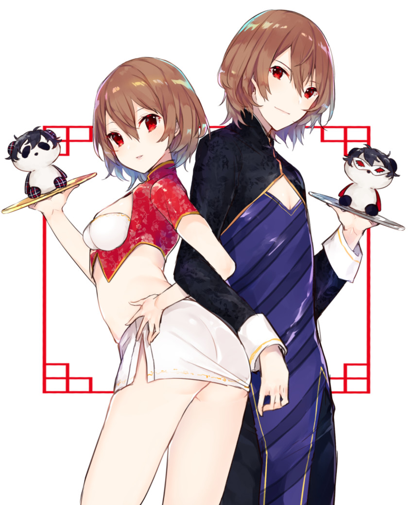 amamiya ren and akechi gorou (persona and 1 more) drawn by sakofu