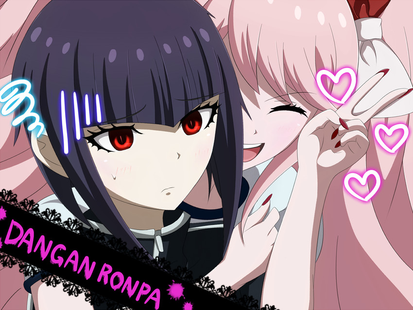 enoshima junko and celestia ludenberg (danganronpa and 1 more) drawn by kumax5