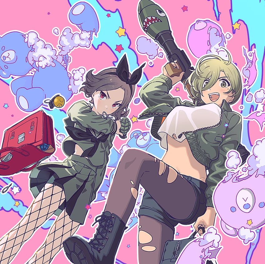ebizuka tomo and rupa (girls band cry) drawn by teshima_nari