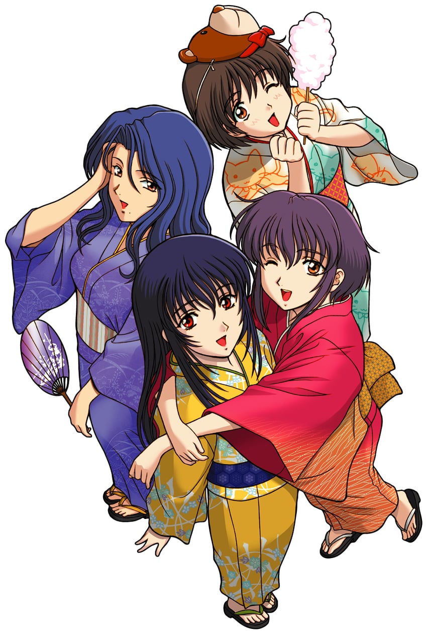 takahara mayou, itsuki shiori, amano satoko, and tokiwa saya (kuon no kizuna) drawn by kishiue_daisaku