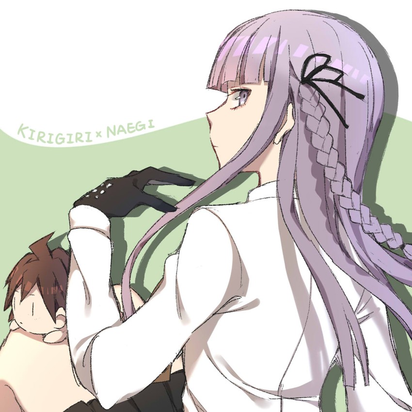 kirigiri kyoko and naegi makoto (danganronpa and 1 more) drawn by aki_aiko