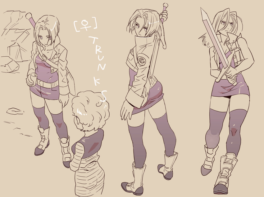 bulma and trunks (dragon ball and 1 more) drawn by isaki_(shimesaba)
