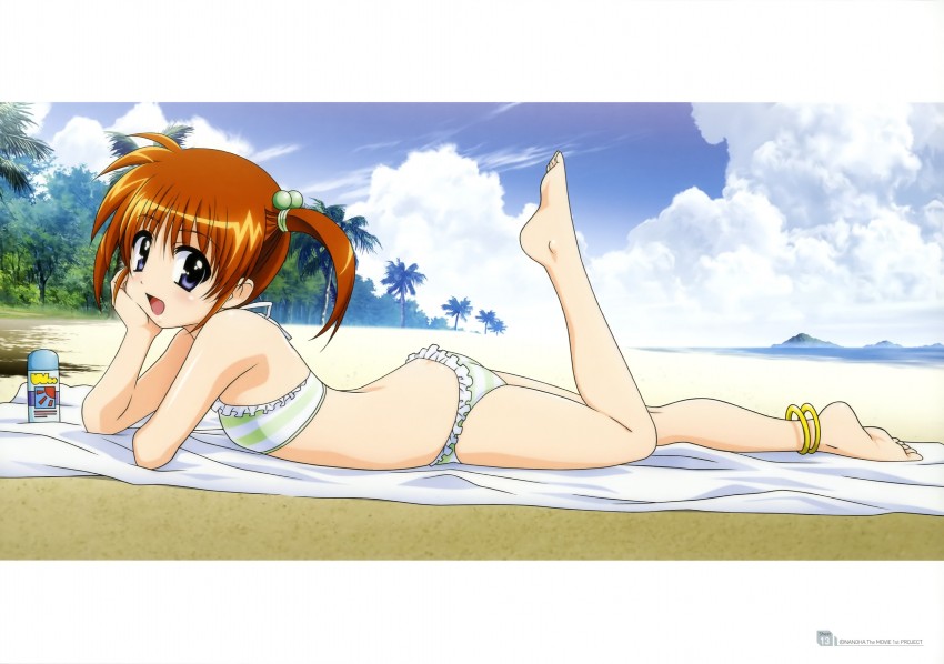 takamachi nanoha (lyrical nanoha and 2 more) drawn by okuda_yasuhiro