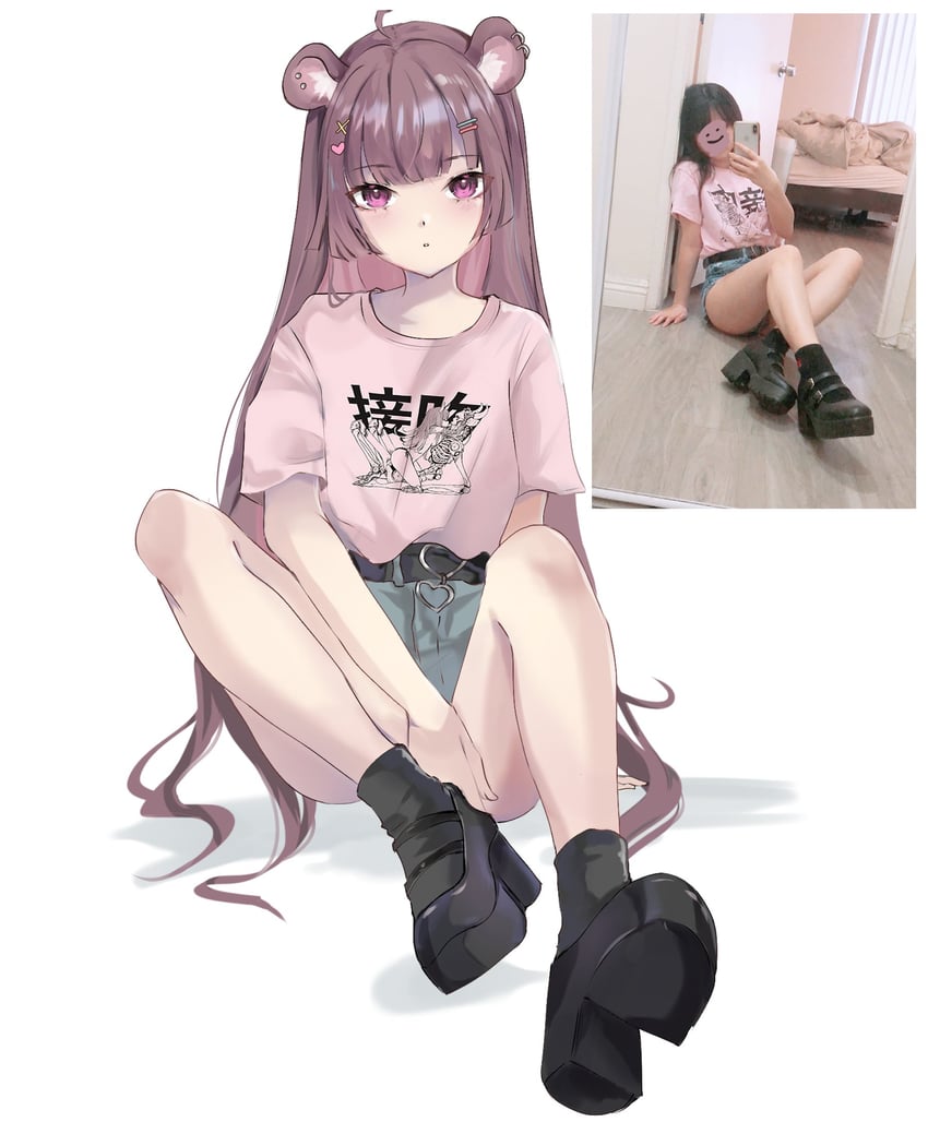 tofuubuns (indie virtual youtuber and 1 more) drawn by tofuubuns