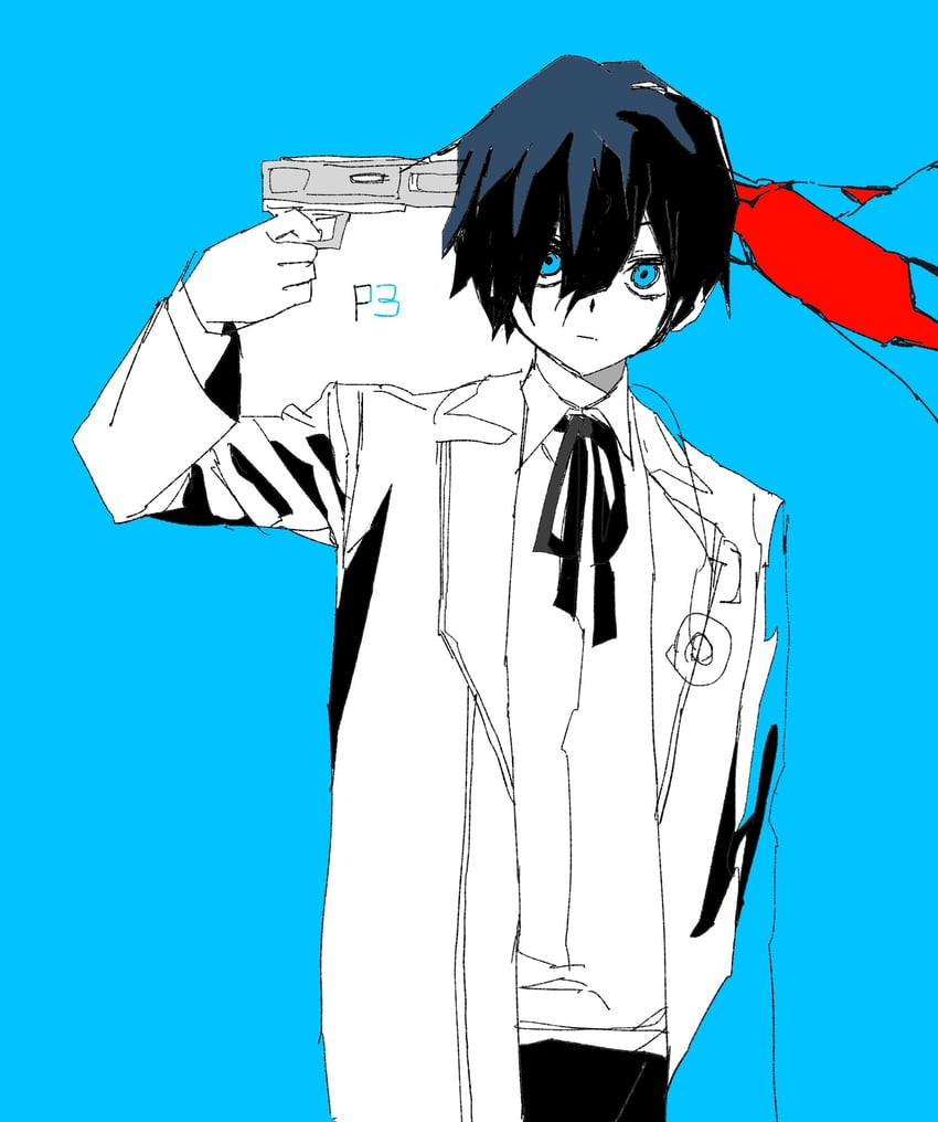 yuuki makoto (persona and 1 more) drawn by goguma_wagamja
