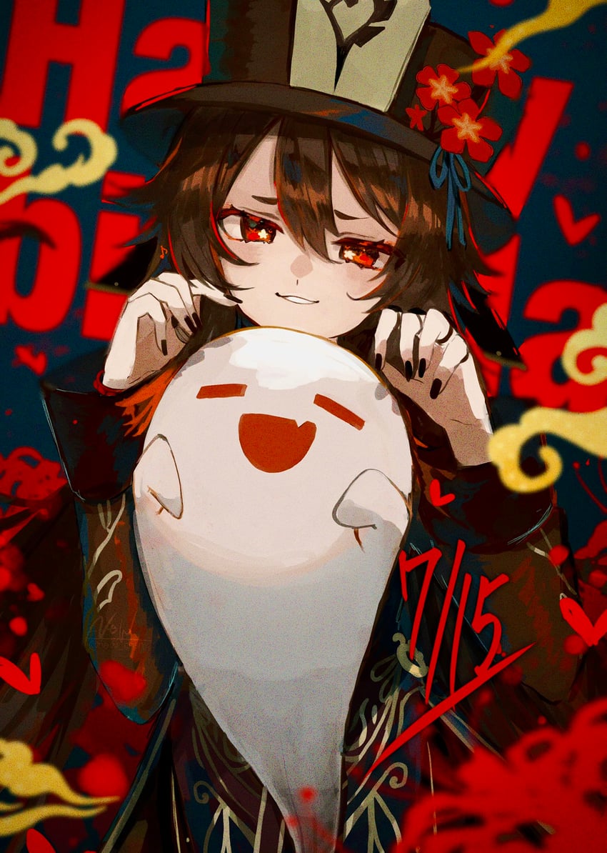 hu tao and boo tao (genshin impact) drawn by new_(new_gnsn)