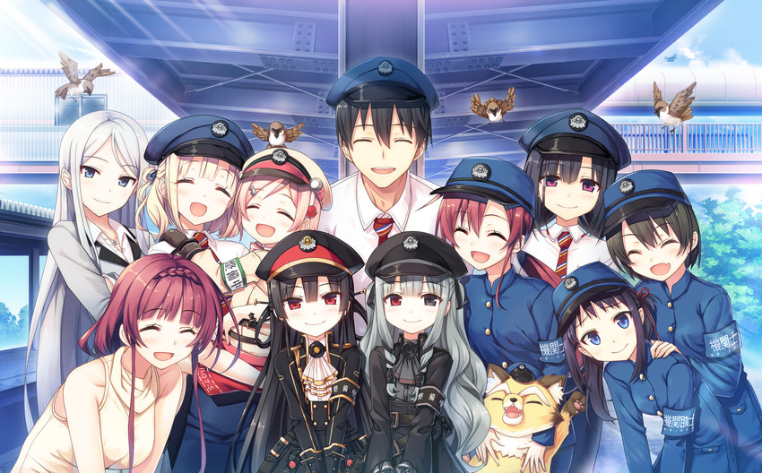 hachiroku, migita hibiki, hinai paulette, hayase fukami, reina, and 6 more (maitetsu) drawn by cura