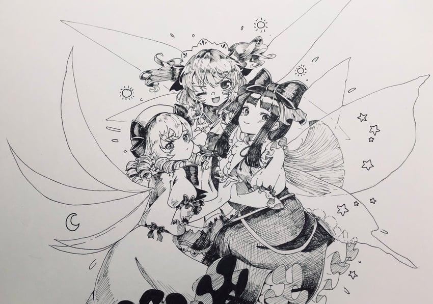 star sapphire, luna child, and sunny milk (touhou) drawn by anderson_m0311