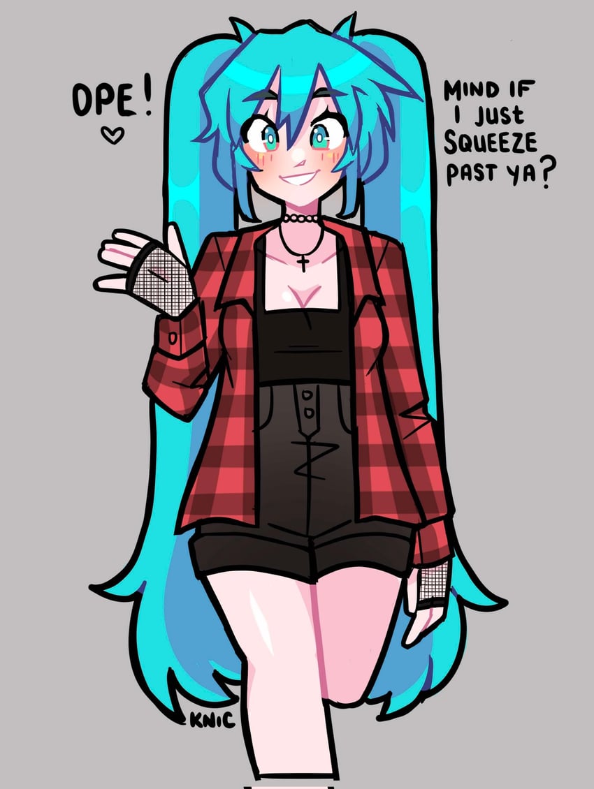hatsune miku and midwestern miku (vocaloid) drawn by knic_toons